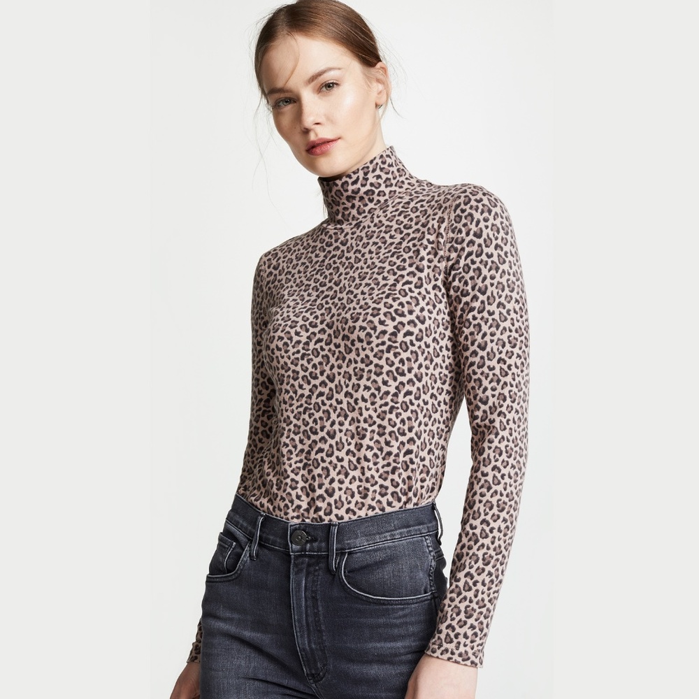 Rebecca Taylor La Vie Leopard Turtleneck XS